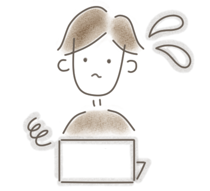 パソコンの不具合に悩む人のイラスト