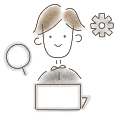 パソコンの不具合に対応する人のイラスト